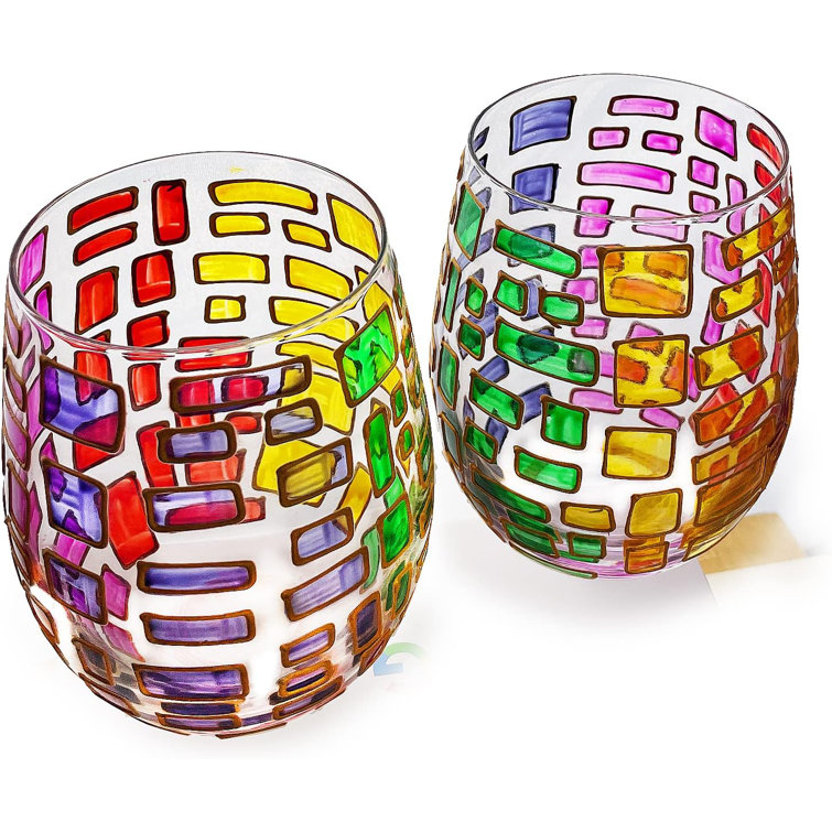 Mercer41 Renaissance Stained Glass Windows, Artisanal Hand Painted